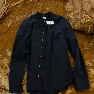 NWT black JCrew button down. Beautiful Mandarin collar detail!